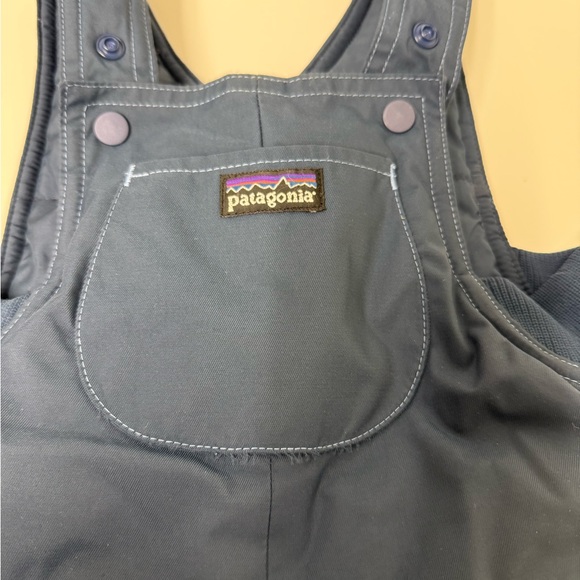 Patagonia Kids' Blue Zip Bibbed Snow pants — Size 6 mo. - Picture 3 of 11